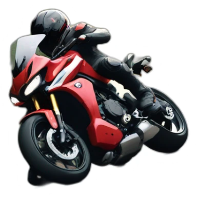 Racing driver on Yamaha tracer 9 red in cornering position sticker