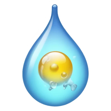 a droplet behind a molecule sticker