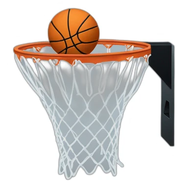 Basketball going in the hoop sticker