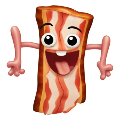 Bacon smiling with arms and legs sticker