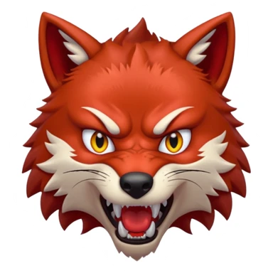 angry red wolf sticker