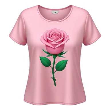 A 3D cartoon rose-pink women’s top with short sleeves, soft fabric texture, gentle lighting, isolated on plain background. sticker