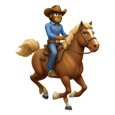 Cowboy Bigfoot on horseback sticker