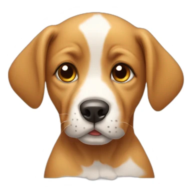 A puppy with a dripping snot sticker