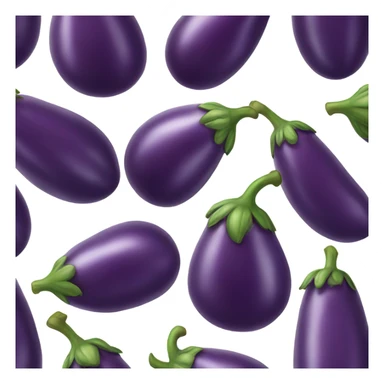 Generate en eggplant with hair  sticker