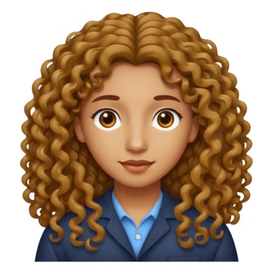 long hair light brown curly olive skin sticker