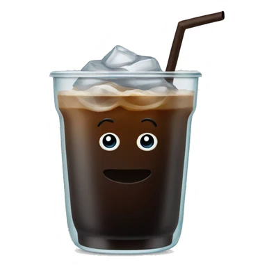 Iced black coffee in glass cup  sticker