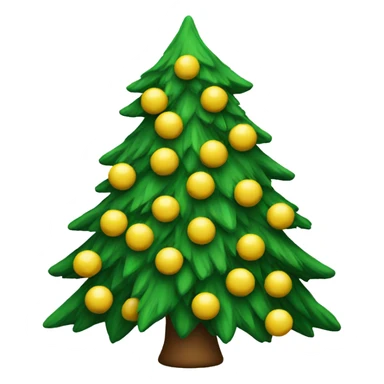 Christmas tree with yellow balls sticker