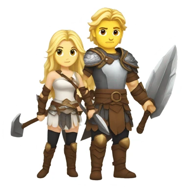 Berserker blond Valkyrie couple  sticker