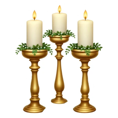 Aesthetic scenic beautiful gorgeous pretty elegant sparkly shiny scene of Candles, flowers, marble pedestals, lush vines, ferns, scenic aesthetic scenery sticker