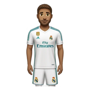 A man wearing Real Madrid shirt with brown hair  sticker