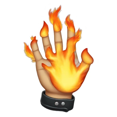 Rock'n'Roll hand with fire sticker