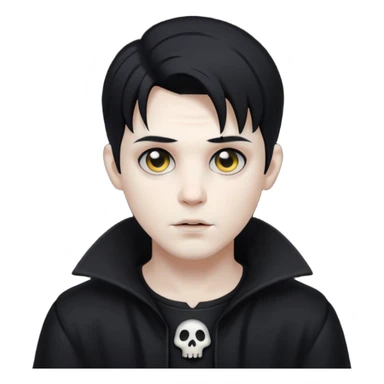 Gothic style ghost male, black sticker