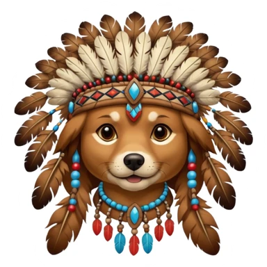 dog in a Native American costume sticker