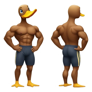 Duck as a bodybuilder  sticker