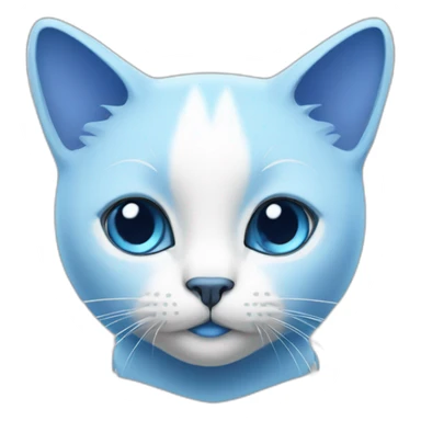 blue love, white love, cat sticker