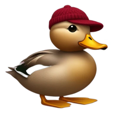 Duck with sweater and gucci hat sticker