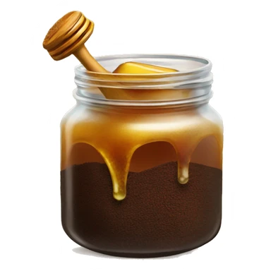 coffee grounds and honey mixture in jar sticker