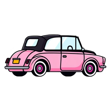 pink gothic cabriolet car sticker