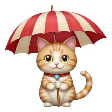 cat with umbrella sticker