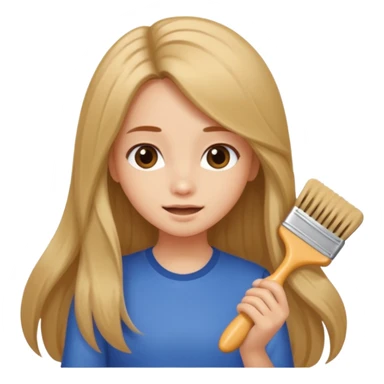 Cute car brushing hair sticker