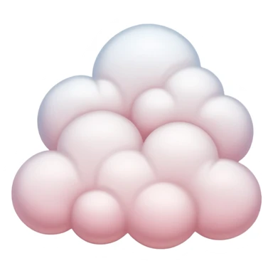 Two white and light pink fluffy clouds sticker