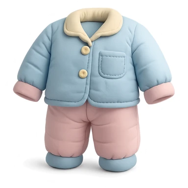 cute cushion style illustration of pajamas, soft and plush, pastel colors sticker