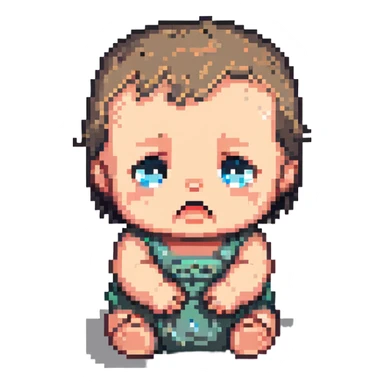 baby crying, refusing to take a shower sticker