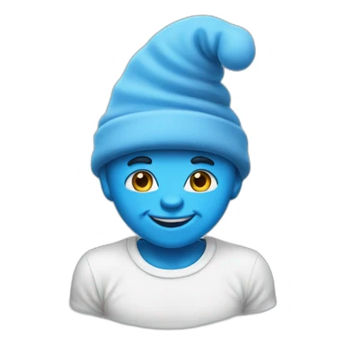 smurf with cat head shape sticker