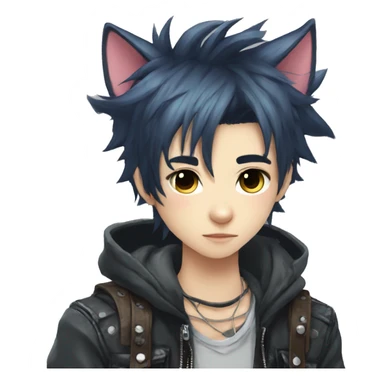 Cute Edgy Attractive Anime Punk Catboy sticker