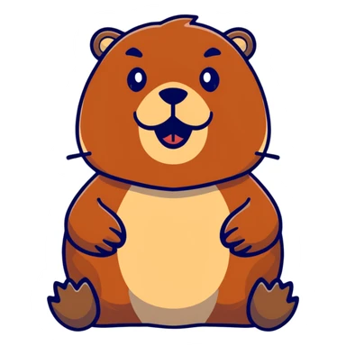 beaver with a beard sticker