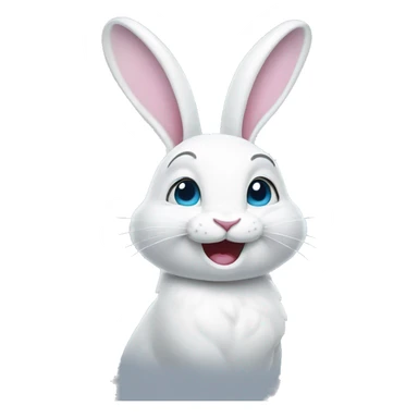 white magic rabbit winking sticker