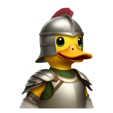 Duck wearing a Greek helmet and armor  sticker
