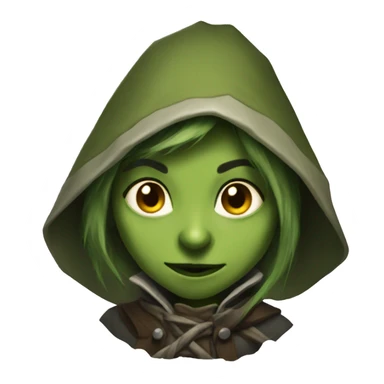 female goblin rogue cape sticker