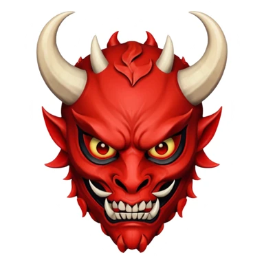 red demon mask face sticker