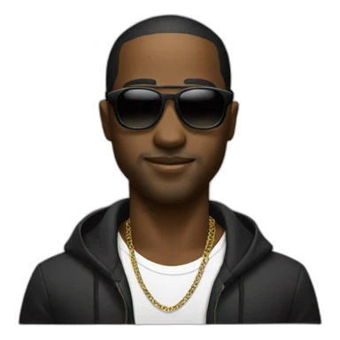 Black dj wearing shades sticker