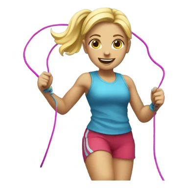 Girl with blonde hair jumping rope sticker