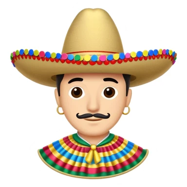 traditional Mexican charro hat with confetti, for Mexican Independence Day sticker