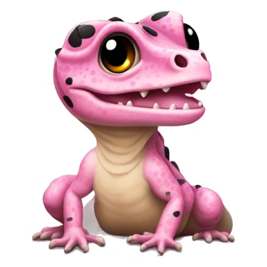 Pinky lizzard with black spots sticker