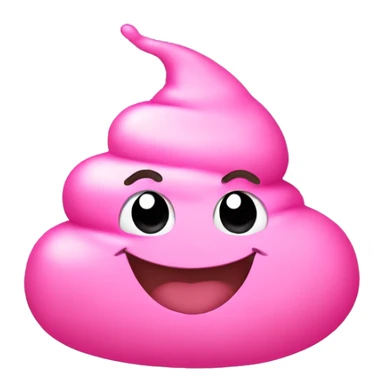 pink smiling poop sticker