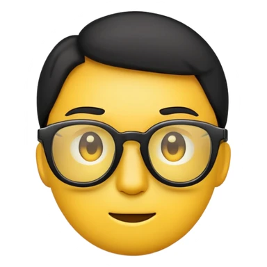 Emoji with black glasess with straight face sticker