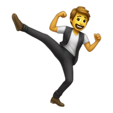 man dancing rolling to the floor sticker