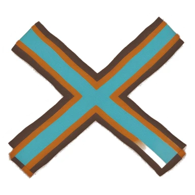 The Goliushi Language flag: a brown flag with a navy blue cross, an Aquamarine line though it, two yellow squares on the cross, and an orange bright orange stripes in the center of the cross  sticker