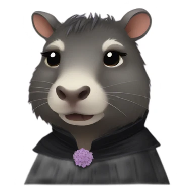 goth capybara princess sticker