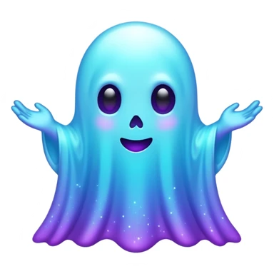 glitter cian and purple ghost sticker