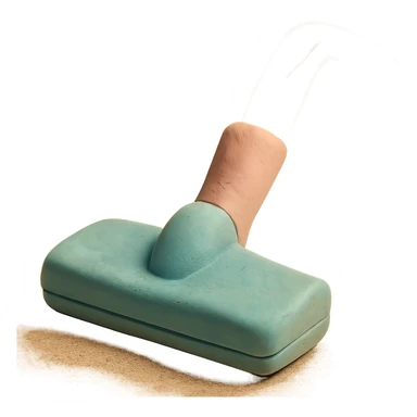 close-up of a vacuum cleaner nozzle in claymation style, matte finish, soft lighting, pastel colors sticker