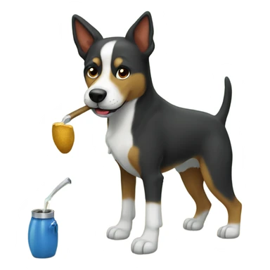 perro tomando mate sticker