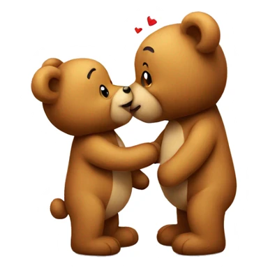 Teddies giving kiss sticker