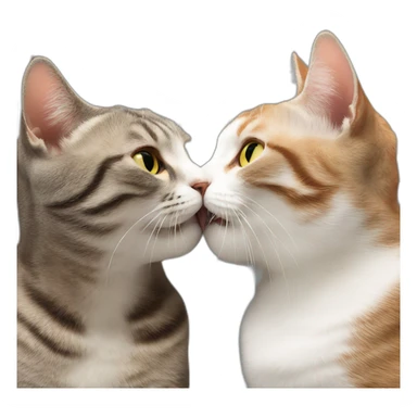 Cat kissing another cat sticker