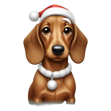 Christmas daschund sticker